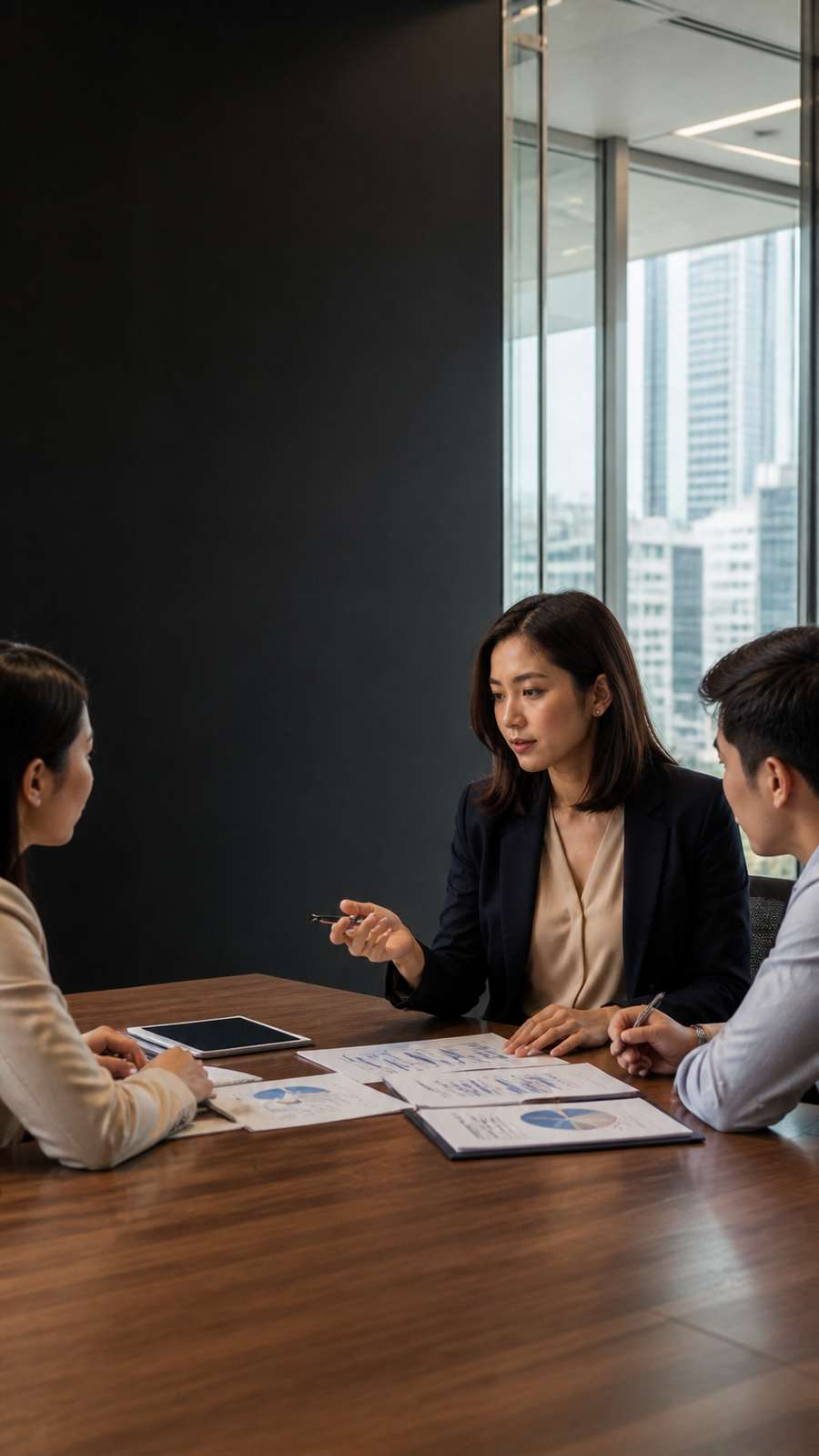 Professional meeting with clients